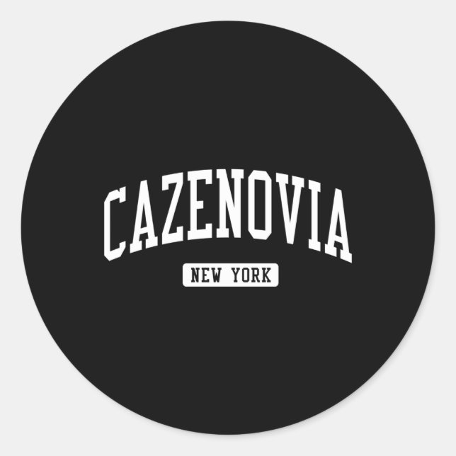 Adesivo Redondo Cazenovia New York Ny Athletic Sports (Frente)