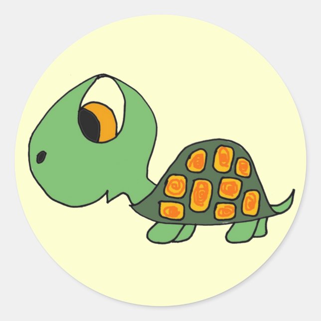 Adesivo Redondo CB - Cartoon Turtle Stickers (Frente)