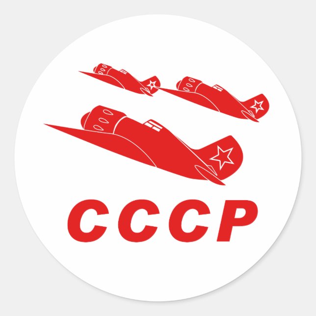 Adesivo Redondo CCCP Força Aérea Vermelha (Frente)