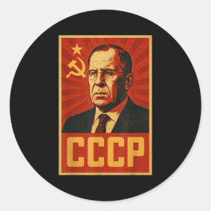 Adesivo Redondo Ccp Vintage União Soviética Retro Sssr Lavrov