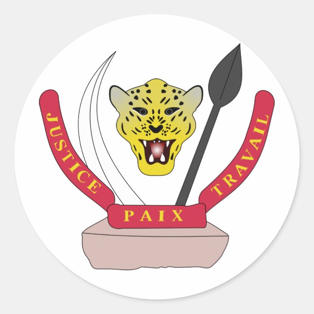 Adesivo Redondo CD Casaco de armas do Congo (Frente)