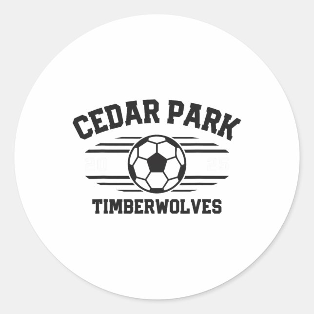 Adesivo Redondo Cedar Park Timberwolves Soccer Ll 2025  (Frente)