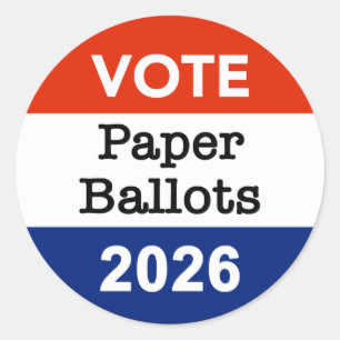 Adesivo Redondo Cédulas de Voto em Papel 2026 Eleição Intermediári