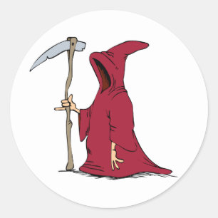 Adesivo Redondo Ceifador Colhe Almas Perdidas na Noite de Hallowee