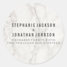 Adesivo Redondo Celebração Clássica Elegante Marble