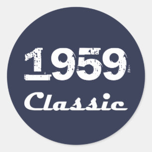 Adesivo Redondo Celebração de 60º Aniversário Clássico de 1959
