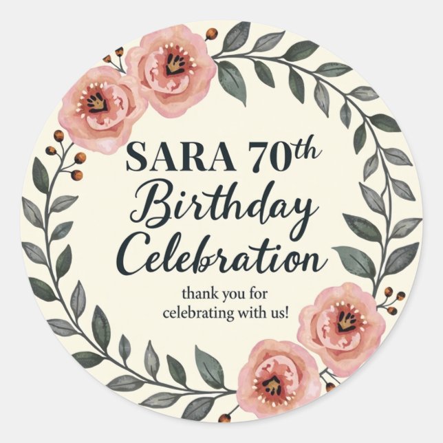 Adesivo Redondo Celebração de aniversário (Frente)