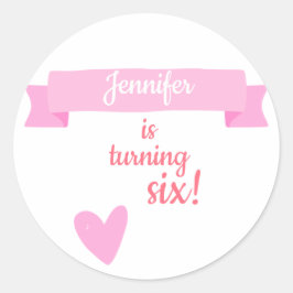 Adesivo Redondo Celebração de Aniversário da Menina