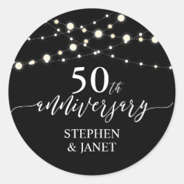 Adesivo Redondo Celebração de Aniversário de Casamento de 50 anos 