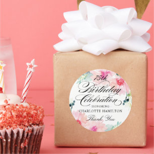 Adesivo Redondo Celebração de aniversário do 75º aniversário,