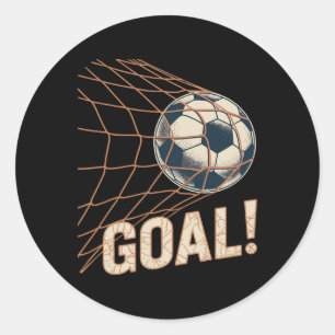 Adesivo Redondo Celebração de Gol de Futebol Futebol Antigo Bola n