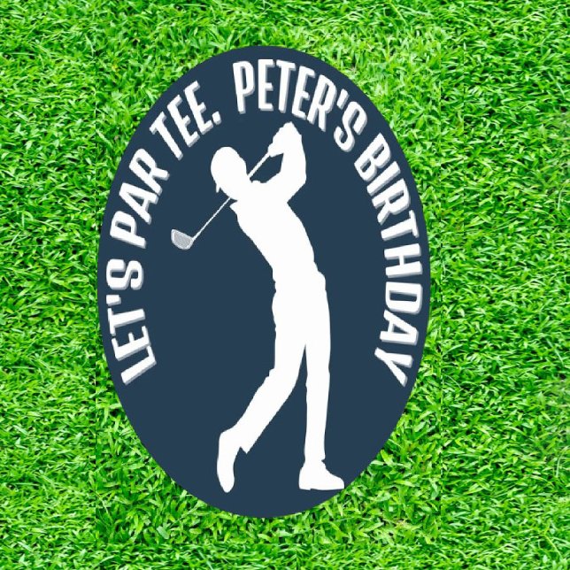 Adesivo Redondo Celebração de Golf Birthday (Tee Off with Dad's Dream Gifts!)