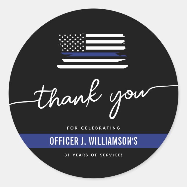 Adesivo Redondo Celebração de Reforma da Polícia Personalizada (Frente)