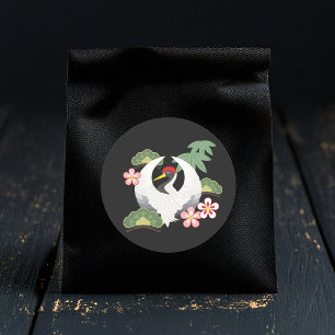 Adesivo Redondo Celebração de Símbolos Sortudos Japoneses