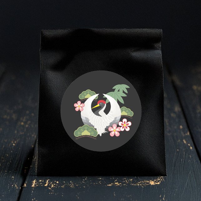 Adesivo Redondo Celebração de Símbolos Sortudos Japoneses (Criador carregado)