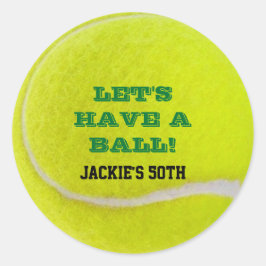 Adesivo Redondo Celebração de tênis tem uma bola