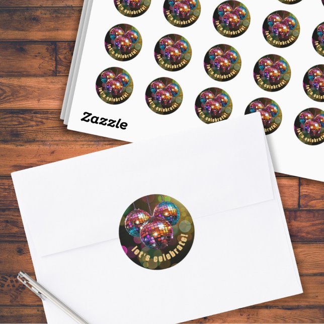 Adesivo Redondo Celebração de vamos Colorida (Criador carregado)