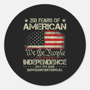 Adesivo Redondo Celebração do 250º Aniversário Americano 250 Anos 
