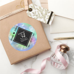 Adesivo Redondo Celebração do 34º Aniversário do Casamento Opa