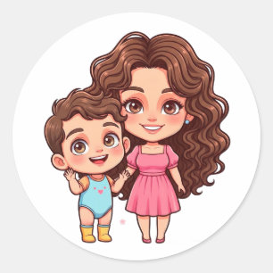 Adesivo Redondo Celebração do Dia das Mães