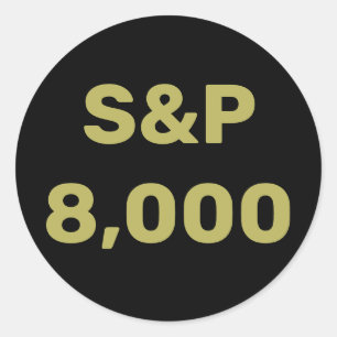 Adesivo Redondo Celebração do Índice de Mercado de Ações S&P 8.000