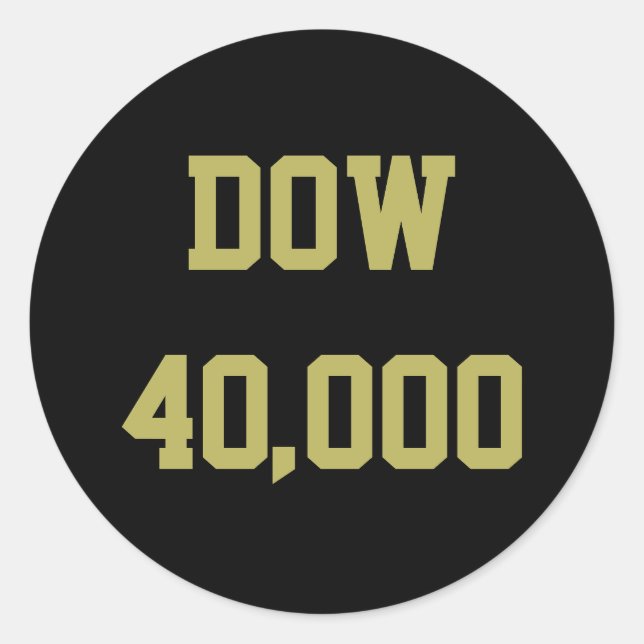 Adesivo Redondo Celebração do mercado de ações da Dow 40000 (Frente)
