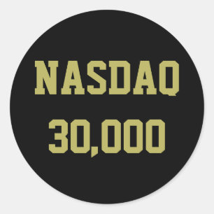 Adesivo Redondo Celebração do NASDAQ 30000 no Mercado de Ações