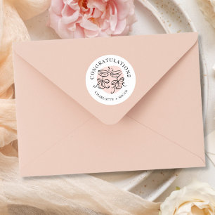 Adesivo Redondo Celebração Doodle Moderna