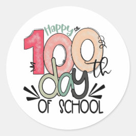 Adesivo Redondo celebração dos 100 dias de escola