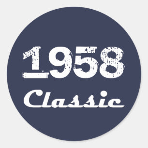 Adesivo Redondo Celebração dos 60 Anos de 1958 Clássico