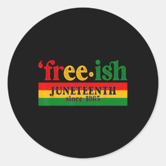 Adesivo Redondo Celebração Juneteenth Livre-ish Desde 1865 Preto M