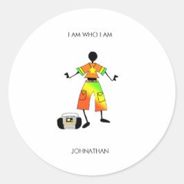 Adesivo Redondo Celebração Motivacional e Espetacular de Arte Afri