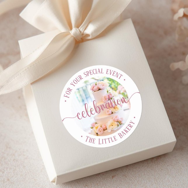 Adesivo Redondo Celebração para o seu evento especial (Criador carregado)