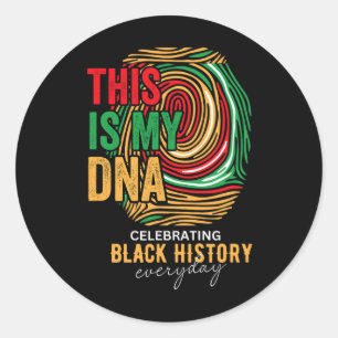 Adesivo Redondo Celebrando o Mês da História Negra Este É Meu Dna