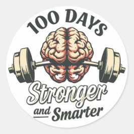 Adesivo Redondo Celebrar 100 dias de escola -