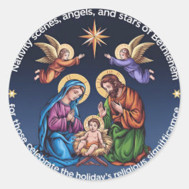 Adesivo Redondo Celebrar a alegria dos feriados de Natal