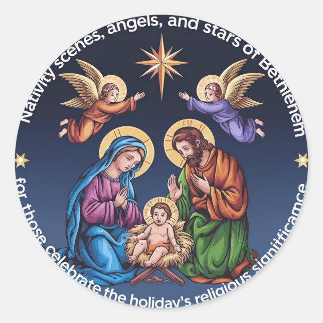 Adesivo Redondo Celebrar a alegria dos feriados de Natal (Frente)