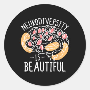 Adesivo Redondo Celebrar a Neurodiversidade é bonita