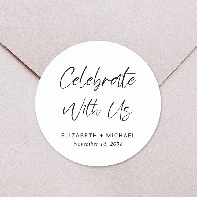 Adesivo Redondo Celebrar Com O Casamento (Criador carregado)