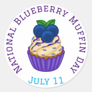 Adesivo Redondo Celebrar o Dia Nacional do Muffin de Aroma