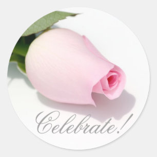 Adesivo Redondo Celebrar! Pink Rose Sticker