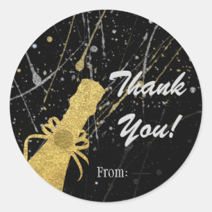 Adesivo Redondo Celebrar Prata e Dourado Partido do Champanhe