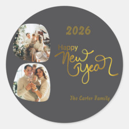 Adesivo Redondo Celebrate 2026! Custom Happy New Year Sticker