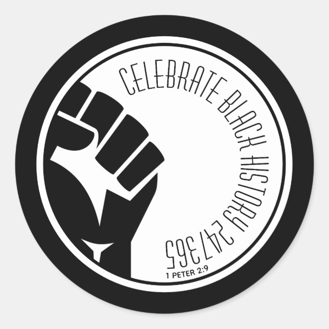 Adesivo Redondo CELEBRATE BLACK HISTORY 247365 BHM Personalizado (Frente)