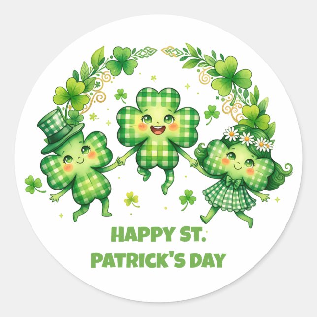 Adesivo Redondo Celebrate St. Patrick’s Day (Frente)