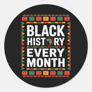 Adesivo Redondo Celebre a História Negra Todos os Meses África EUA