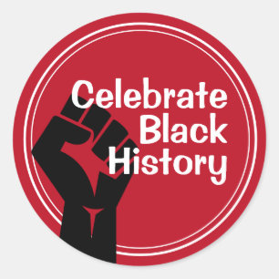 Adesivo Redondo Celebre o Histórico Negro Inspirador Vermelho
