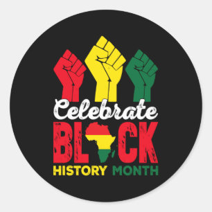 Adesivo Redondo Celebre o Mês da História Negra Orgulho de Melanin