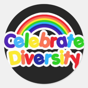 Adesivo Redondo Celebre o Orgulho gay Rainbow da Diversidade