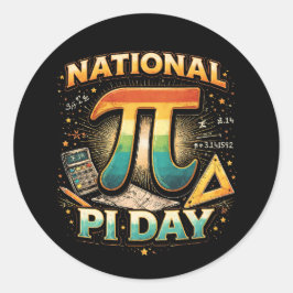 Adesivo Redondo Celebre o Pi